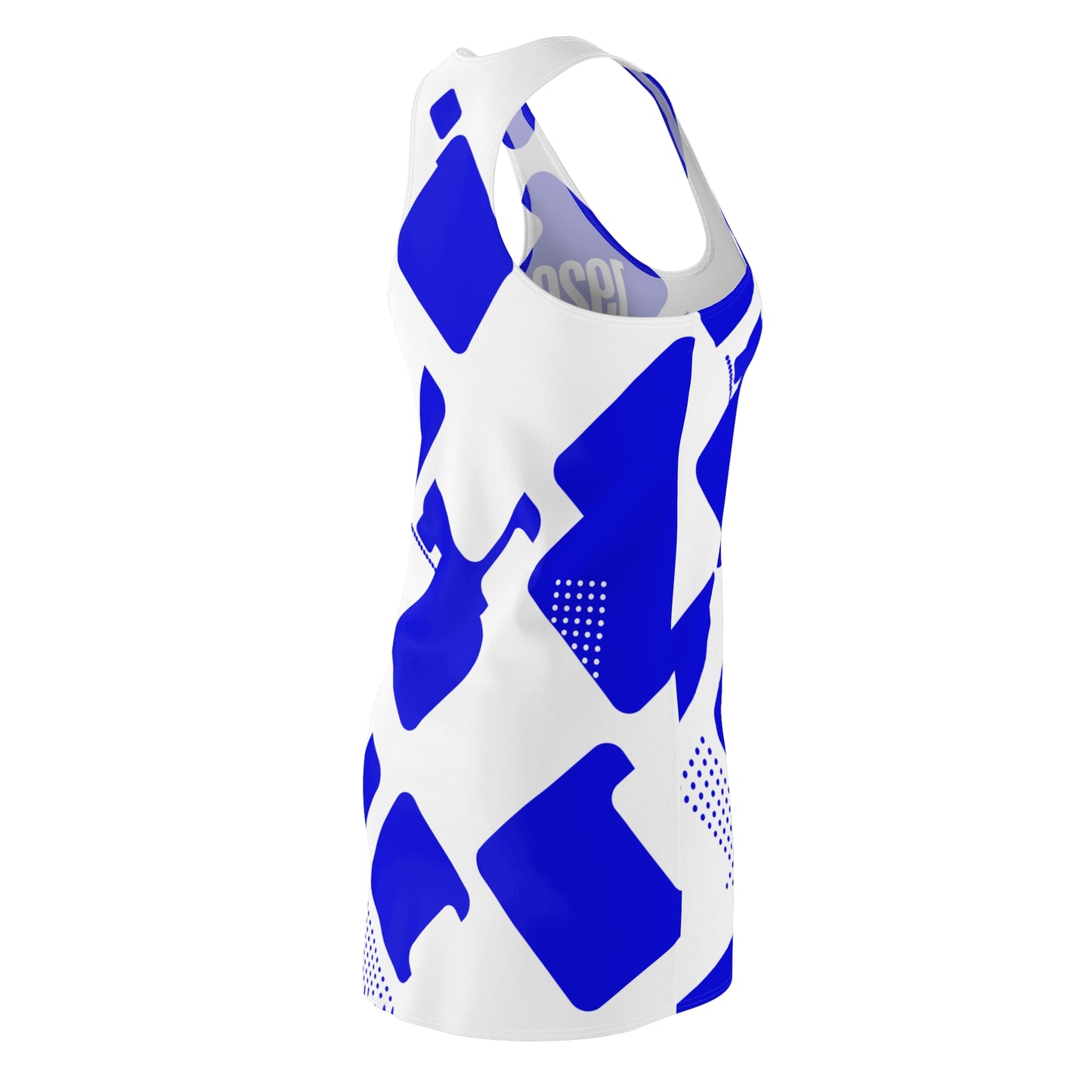 Blue Geometric Racerback Dress – 1920 Graphic