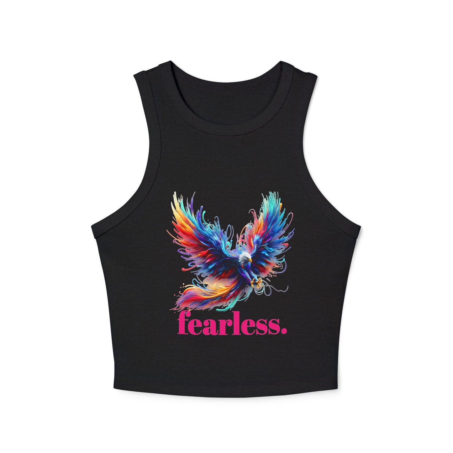 Racer Tank Top, 'fearless' Graphic Design, Edgy & Empowering Top, Casual Outings, Layering, Women's Tee, Graffiti Style