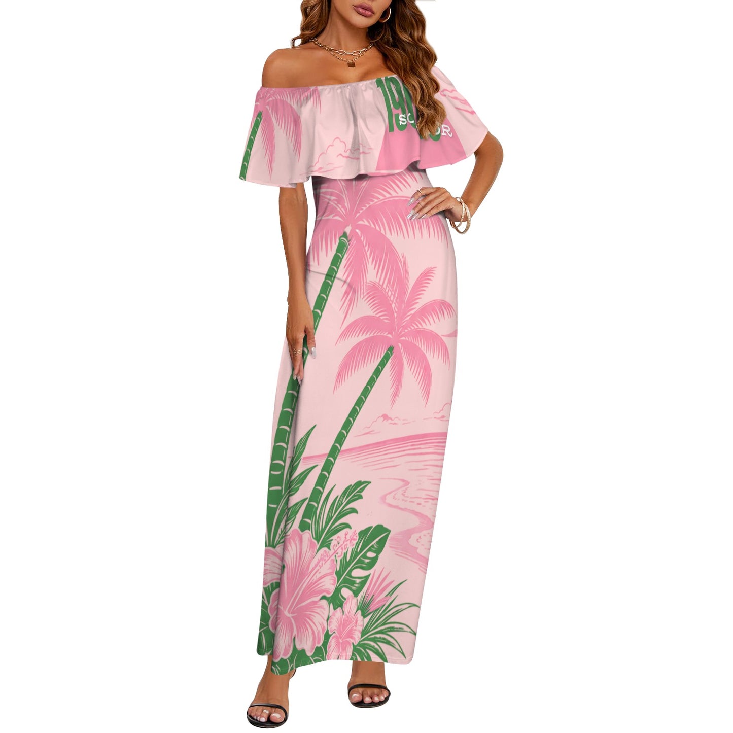 Pretty Girl Collection — IVY Elegance Off-Shoulder Ruffle Maxi Dress