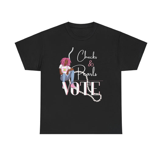 Chucks &  Pearls Pink  Heavy Cotton Tee