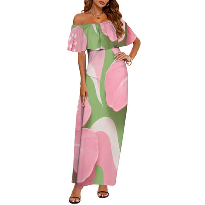 Pretty Girl Collection — IVY Elegance Off-Shoulder Ruffle Maxi Dress