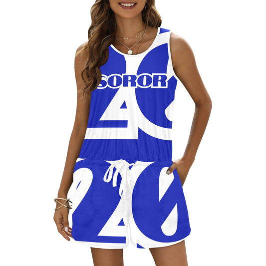 20 Jumper Soror All Over Print Vest Short Jumpsuit