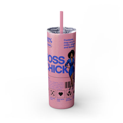 Boss Chick Skinny Tumbler with Straw, 20oz