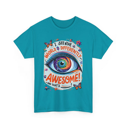 Autistic Mind Unisex Tee, Neurodiversity Shirt, Eye Galaxy T-Shirt, Puzzle Pieces, Unique Perspectives Tee, Autism Awareness