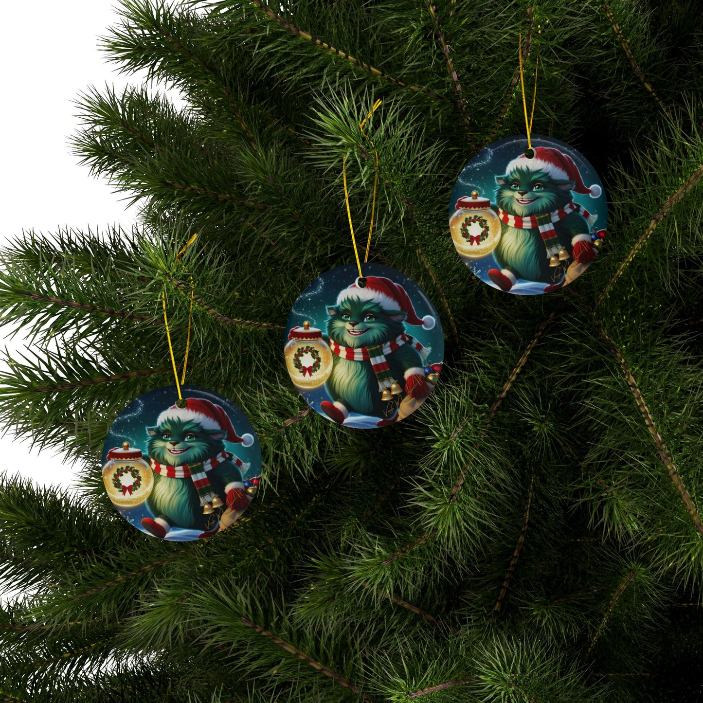 Ceramic Ornaments, Festive Wizzle Claus Holiday Decoration, Christmas Ornaments, Xmas Tree Decor, Winter Gift, Santa Claus,