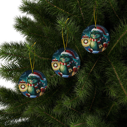 Ceramic Ornaments, Festive Wizzle Claus Holiday Decoration, Christmas Ornaments, Xmas Tree Decor, Winter Gift, Santa Claus,