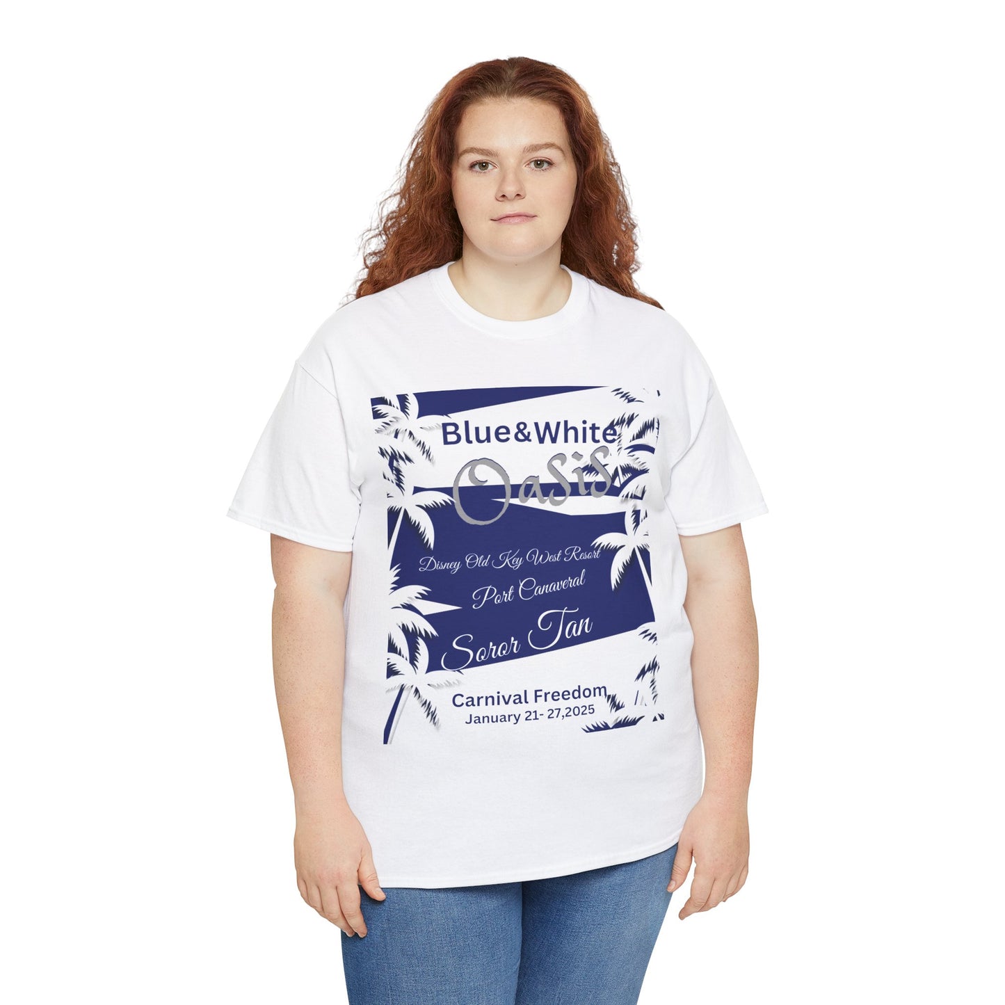 Blue Oasis Unisex Tee -  Vacation Shirt Soror Tan