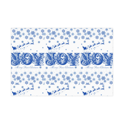 Wrapping Paper, Joy Since 1920 Zeta Inspired Christmas Gift Wrap, Royal Blue and White, Have a Merry Finer Christmas, Holiday