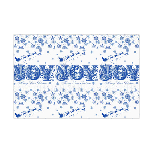 Wrapping Paper, Joy Since 1920 Zeta Inspired Christmas Gift Wrap, Royal Blue and White, Have a Merry Finer Christmas, Holiday