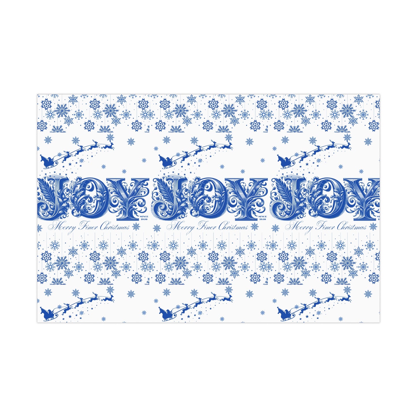 Wrapping Paper, Joy Since 1920 Zeta Inspired Christmas Gift Wrap, Royal Blue and White, Have a Merry Finer Christmas, Holiday