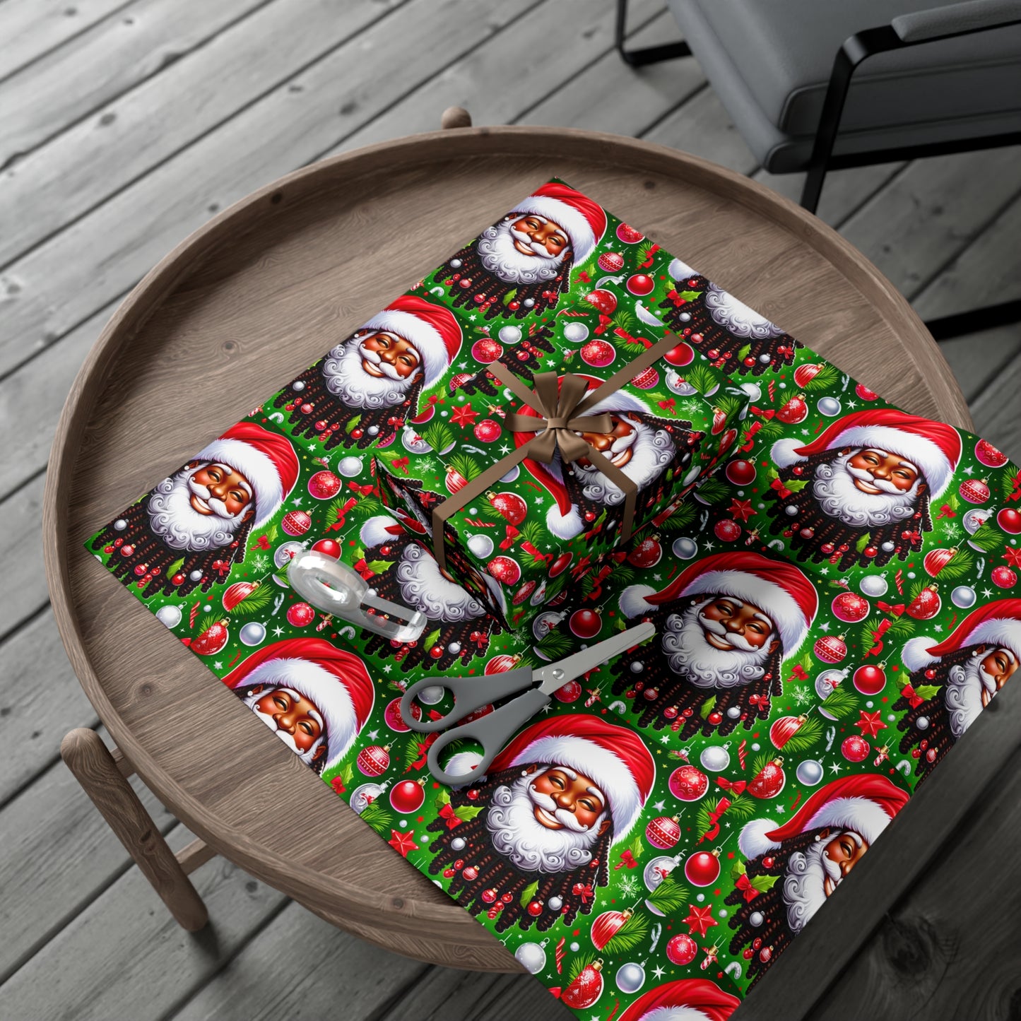 Christmas Cheer African American Wrapping Papers, Holiday Ornaments, Rosy Cheeks, Nose, Xmas Spirit Decor, Party