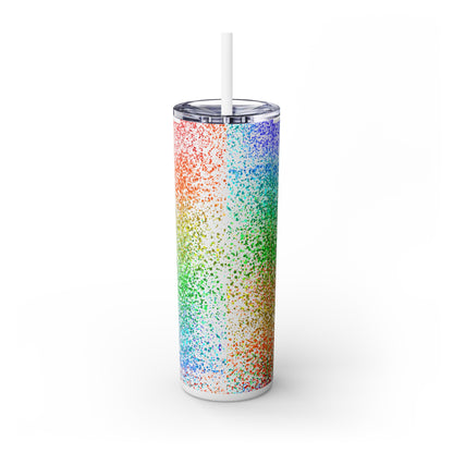 Rainbow Love #1 Skinny Tumbler with Straw, 20oz