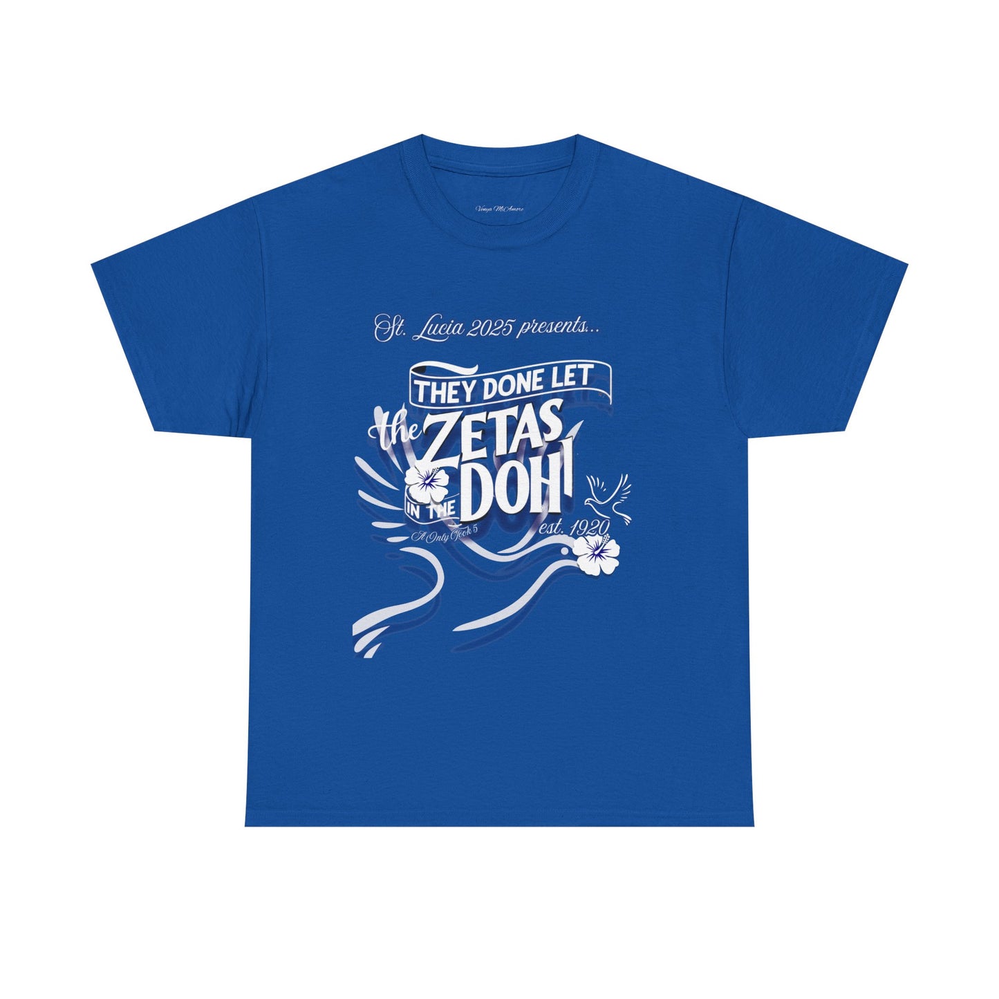 Zeta Inspired Unisex Tee - Royal Blue and White Sorority Statement Shirt