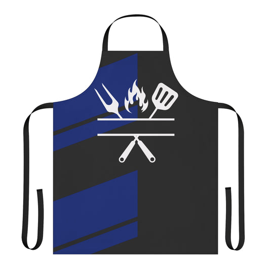The Personalization Black/Blue Grill Apron, Color Strap