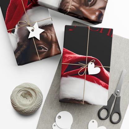 Merry Christmas  African American Inspired Santa Clause -Gift Wrap
