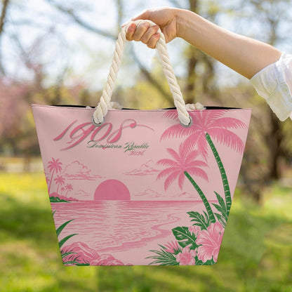 1908 Pink Paradise Signature Beach Tote — Dominican Republic Edition