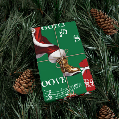 Santa Gotta Groove, African American Santa Christmas Holiday Wrap