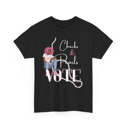 Chucks &  Pearls Pink  Heavy Cotton Tee