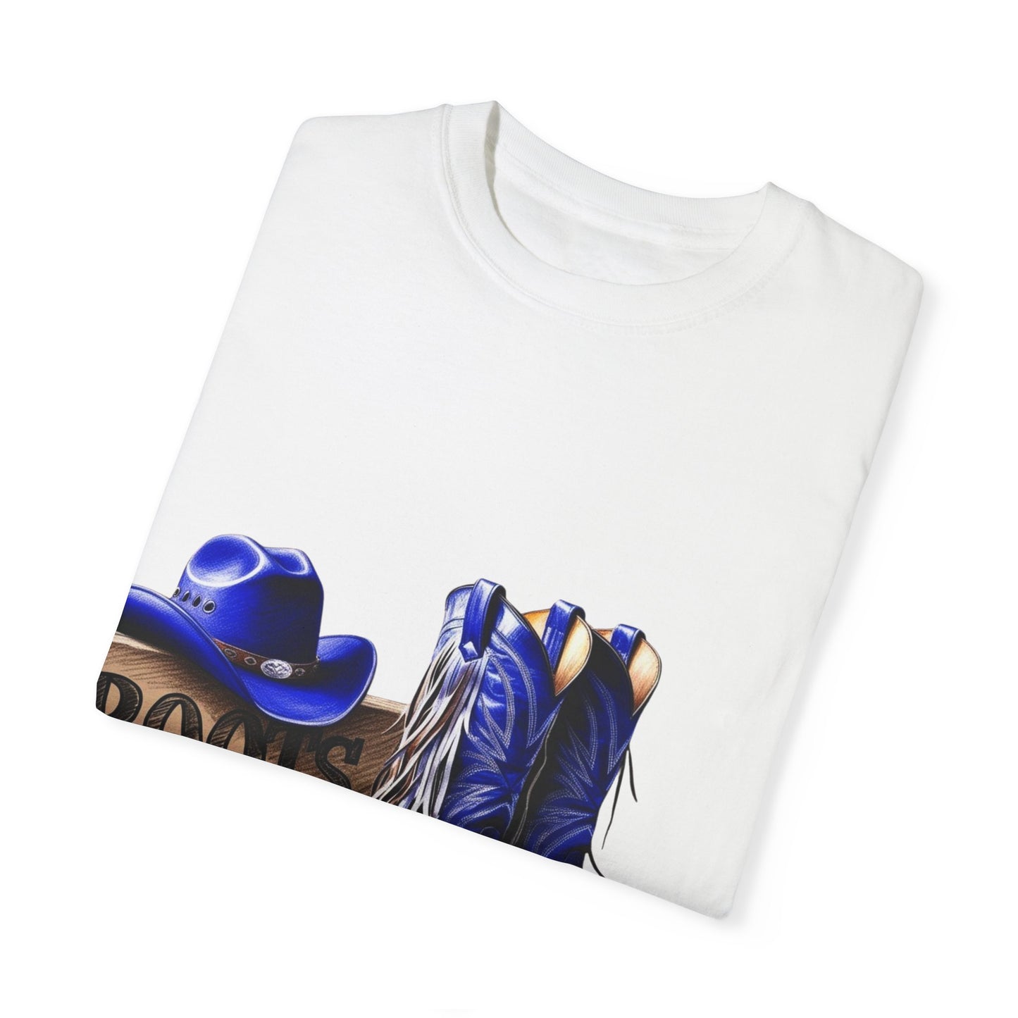 Western Cowgirl T-shirt Boots on The Ground