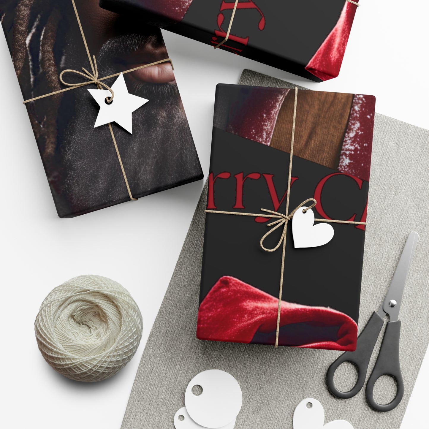 Merry Christmas  African American Inspired Santa Clause -Gift Wrap