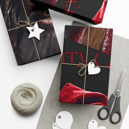Merry Christmas  African American Inspired Santa Clause -Gift Wrap
