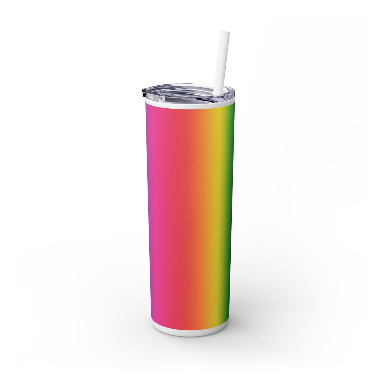 Rainbow Love #2 Skinny Tumbler with Straw, 20oz