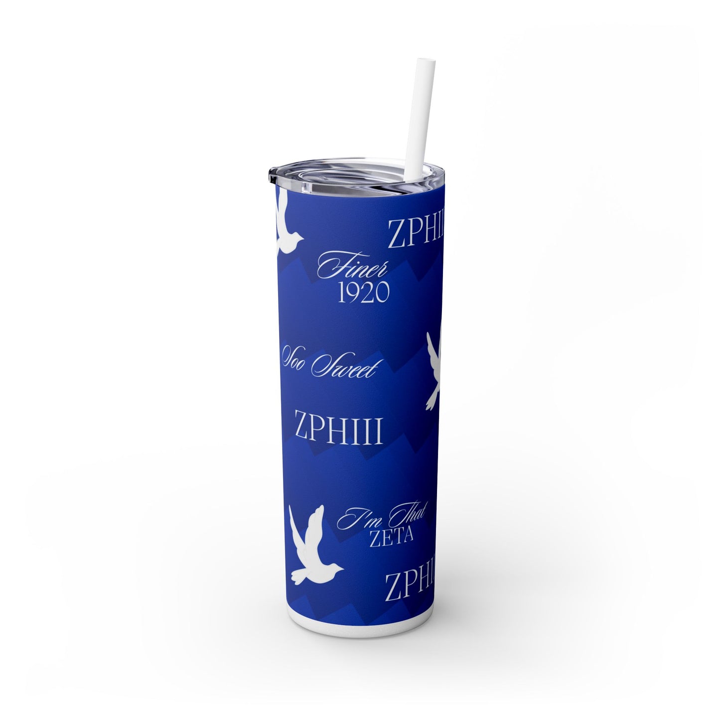 Zeta Tumbler   Skinny Tumbler with Straw, 20oz