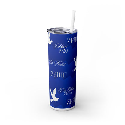 Zeta Tumbler   Skinny Tumbler with Straw, 20oz