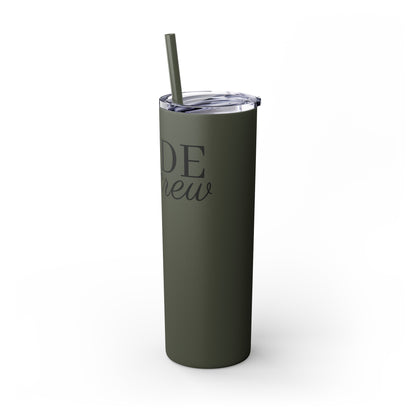 Bride Crew Skinny Tumbler with Straw, 20oz