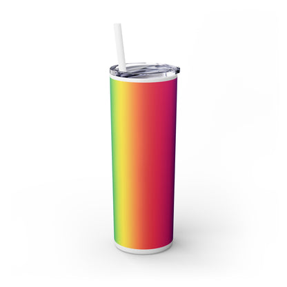 Rainbow Love #2 Skinny Tumbler with Straw, 20oz
