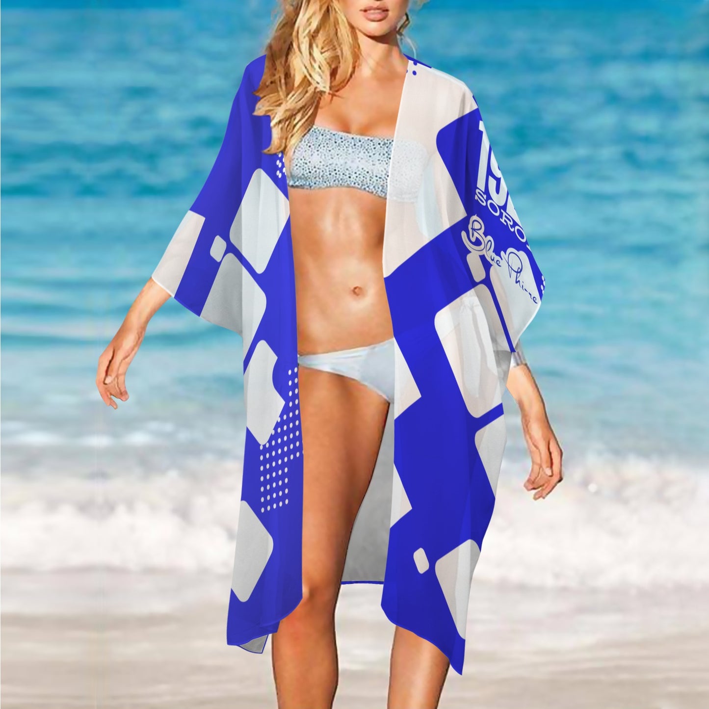 1920 Soror - Blue Phi-re Dedi Women's Long Cover Up