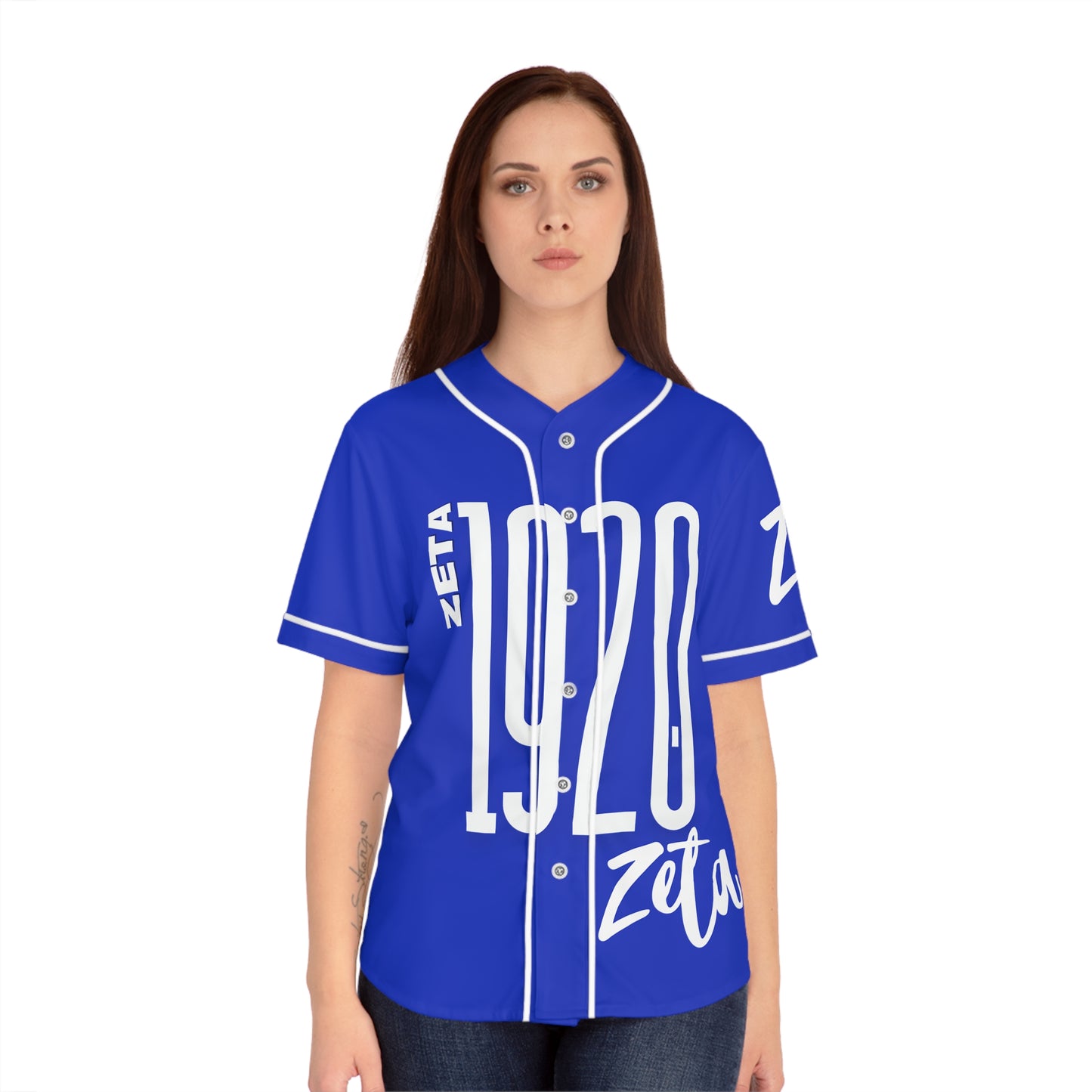 Baseball Jersey - Zeta 1920 Royal Blue and White Women's Sports Top