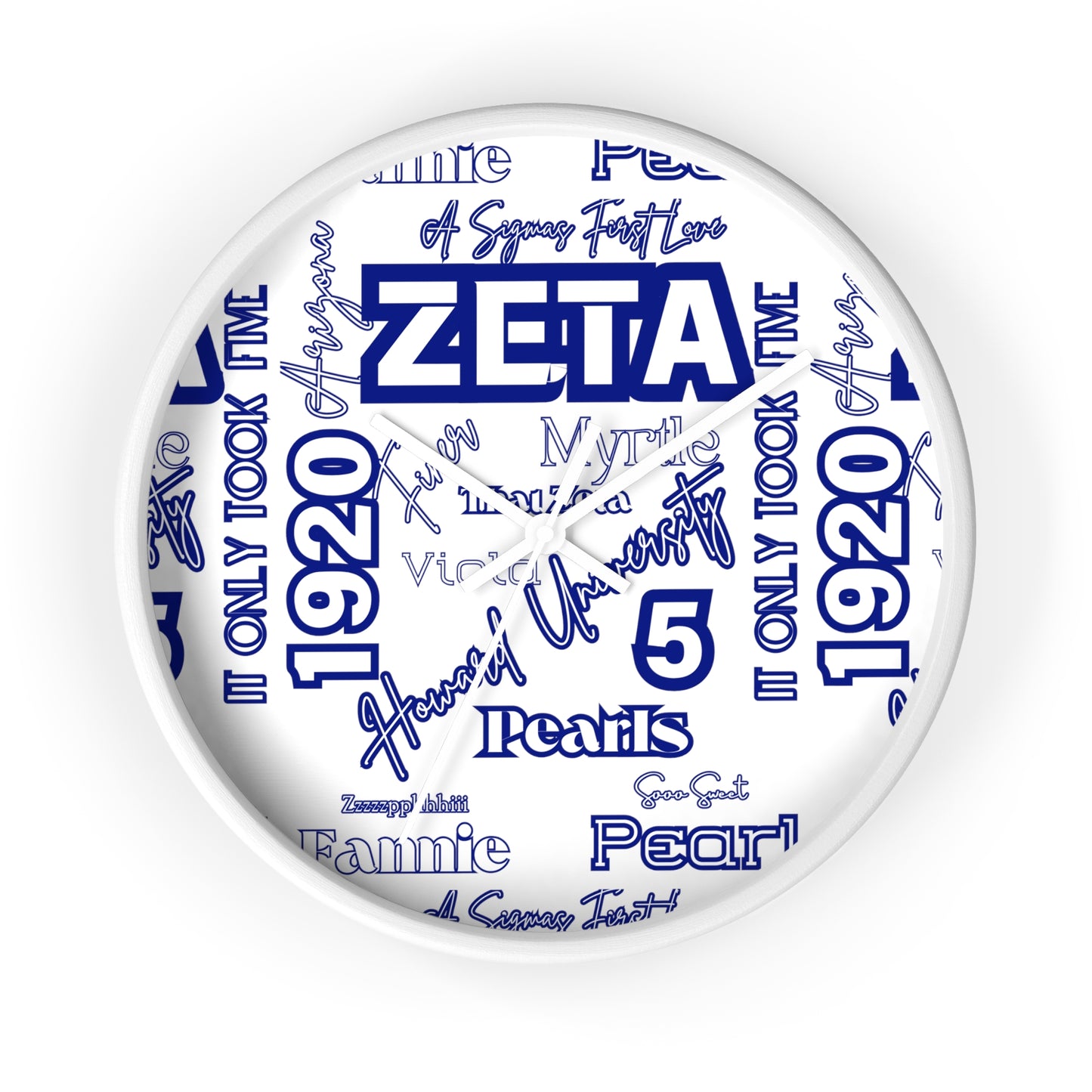 Wall Clock - Zeta Inspired Greek Sorority Design