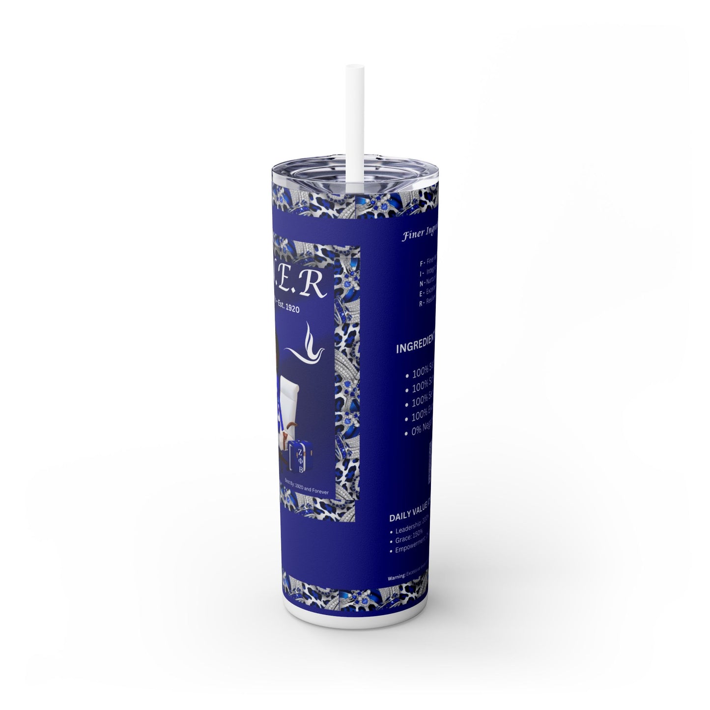 Zeta Phi Beta Skinny Tumbler