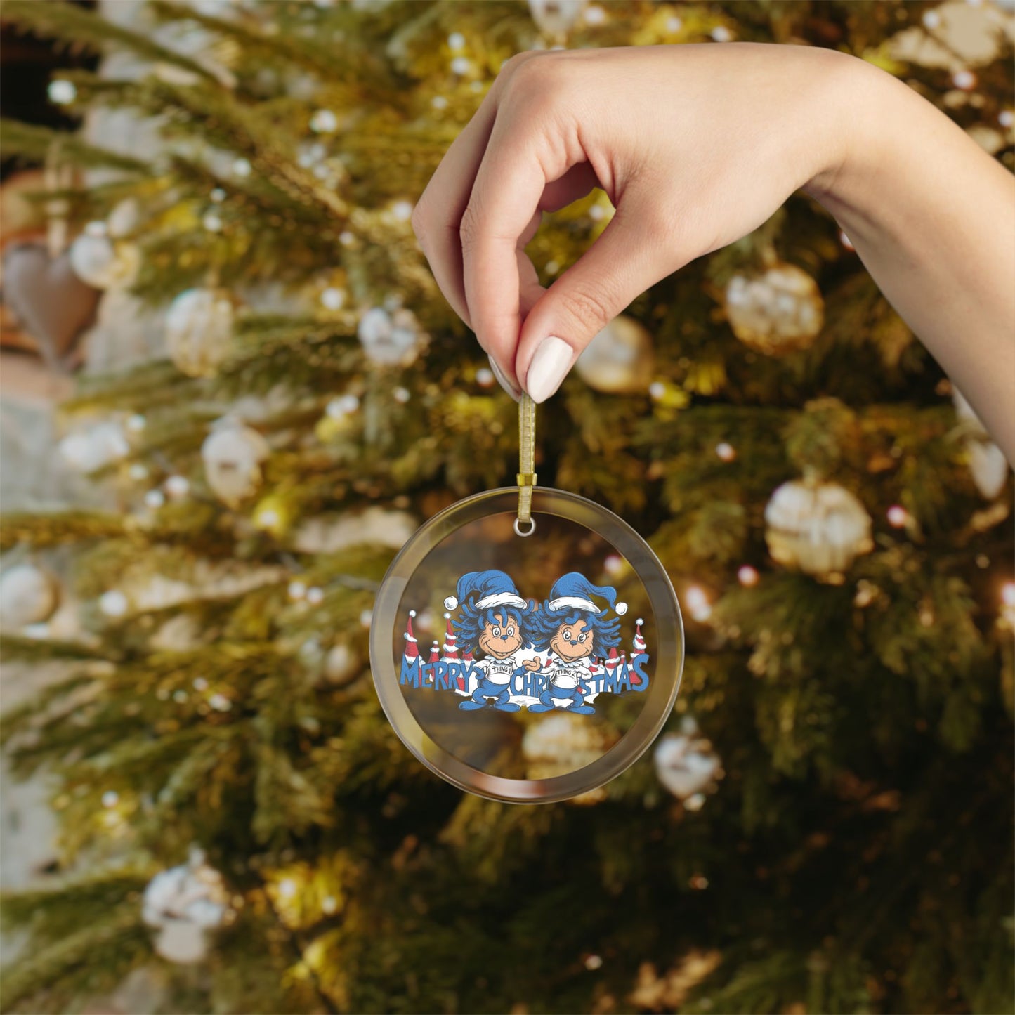 Glass Ornaments Merry Christmas from Thing 1 and 2