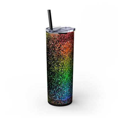 Rainbow Love #1 Skinny Tumbler with Straw, 20oz