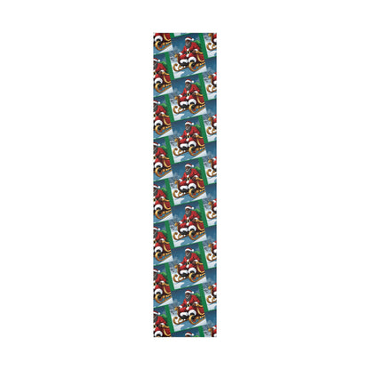 Gift Wrap-African American Inspired Santa on Sleigh