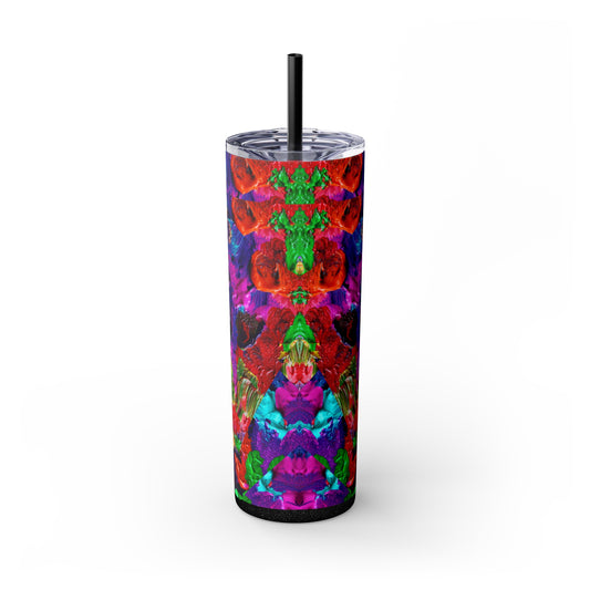 Color-Maze Frenzy Skinny Tumbler with Straw, 20oz