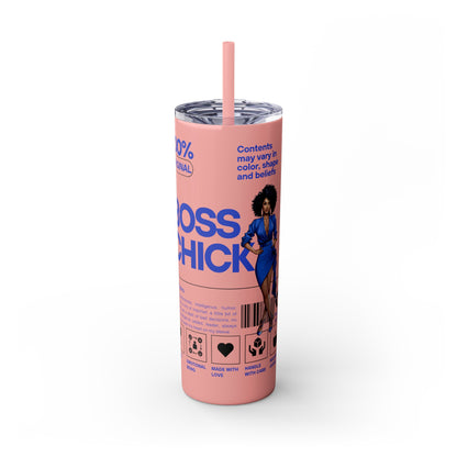 Boss Chick Skinny Tumbler with Straw, 20oz