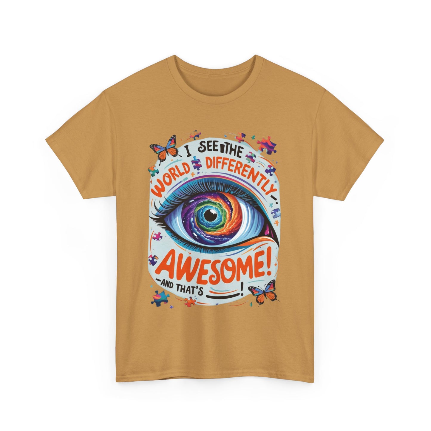 Autistic Mind Unisex Tee, Neurodiversity Shirt, Eye Galaxy T-Shirt, Puzzle Pieces, Unique Perspectives Tee, Autism Awareness