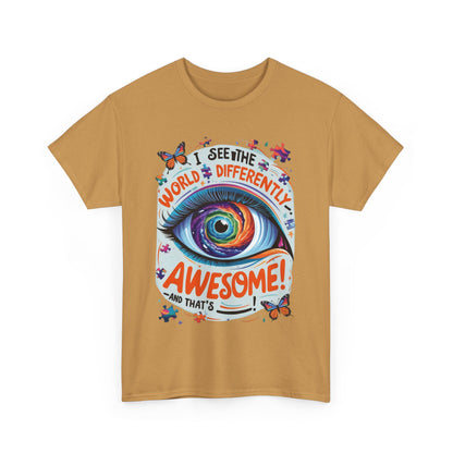 Autistic Mind Unisex Tee, Neurodiversity Shirt, Eye Galaxy T-Shirt, Puzzle Pieces, Unique Perspectives Tee, Autism Awareness