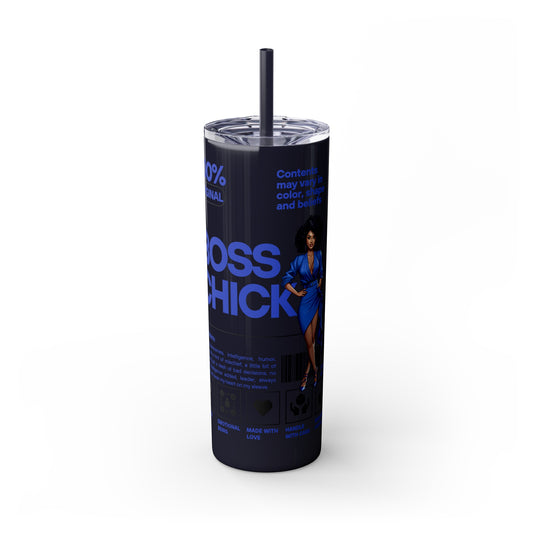 Boss Chick Skinny Tumbler with Straw, 20oz