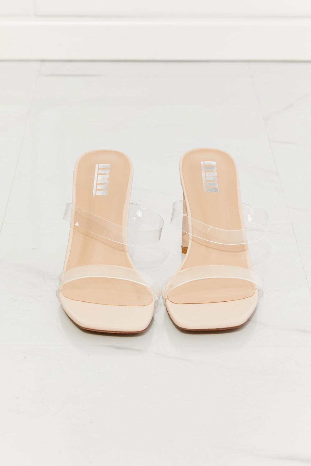 Transparent Double Band Heeled Sandal-No Model Front View