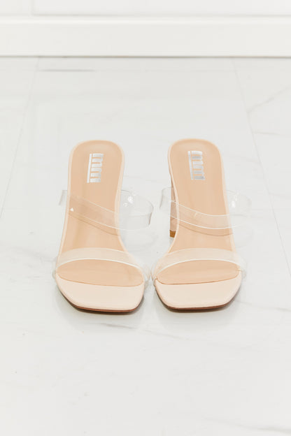 Transparent Double Band Heeled Sandal-No Model Front View