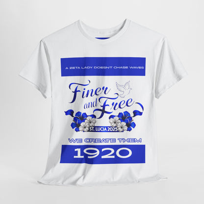 Finer and Free Zeta Lady Unisex Heavy Cotton Tee - 1920 Commemorative T-Shirt