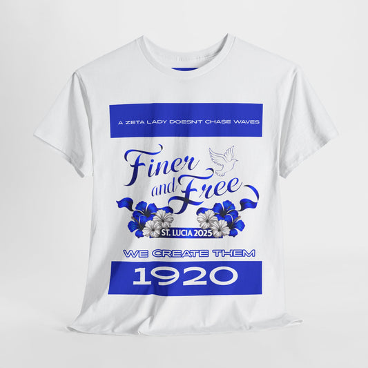 Finer and Free Zeta Lady Unisex Heavy Cotton Tee - 1920 Commemorative T-Shirt
