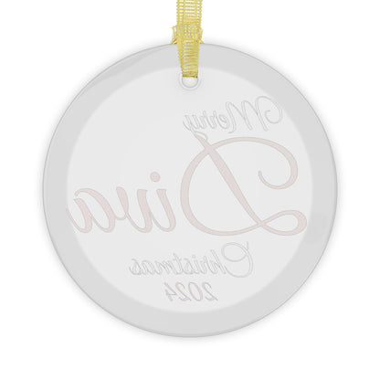 Copy of Glass Ornaments Merry Diva Christmas 2024 Red and White Sorority Inspired Ornament