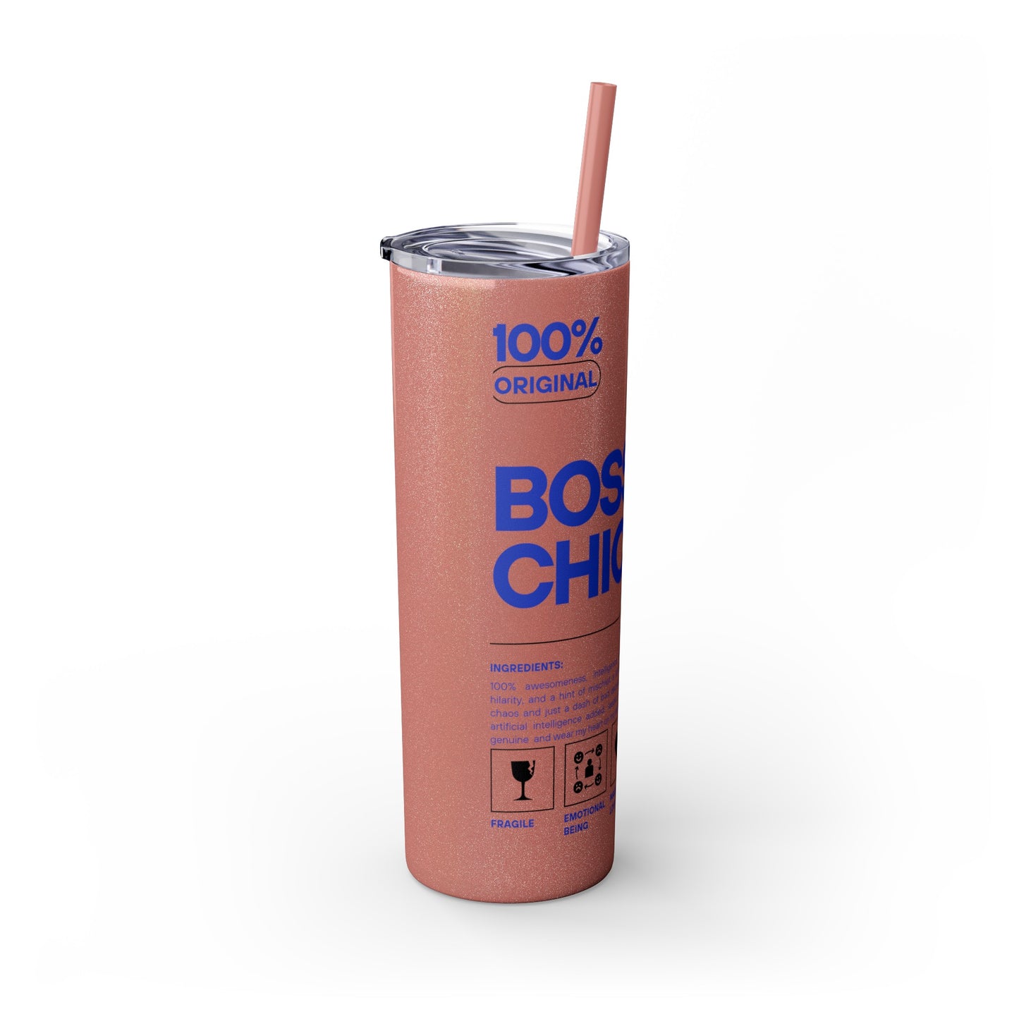 Boss Chick Skinny Tumbler with Straw, 20oz