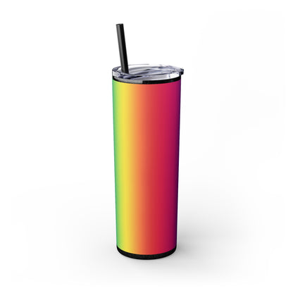 Rainbow Love #2 Skinny Tumbler with Straw, 20oz
