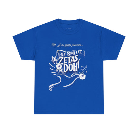 Zeta Inspired Unisex Tee - Royal Blue and White Sorority Statement Shirt